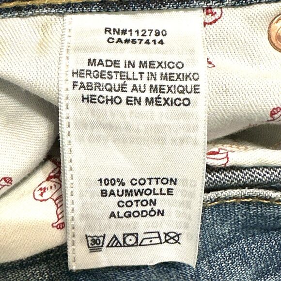 True Religion Jeans 38x30 Straight with Flaps Dark Wash Denim Blue - Picture 15 of 16